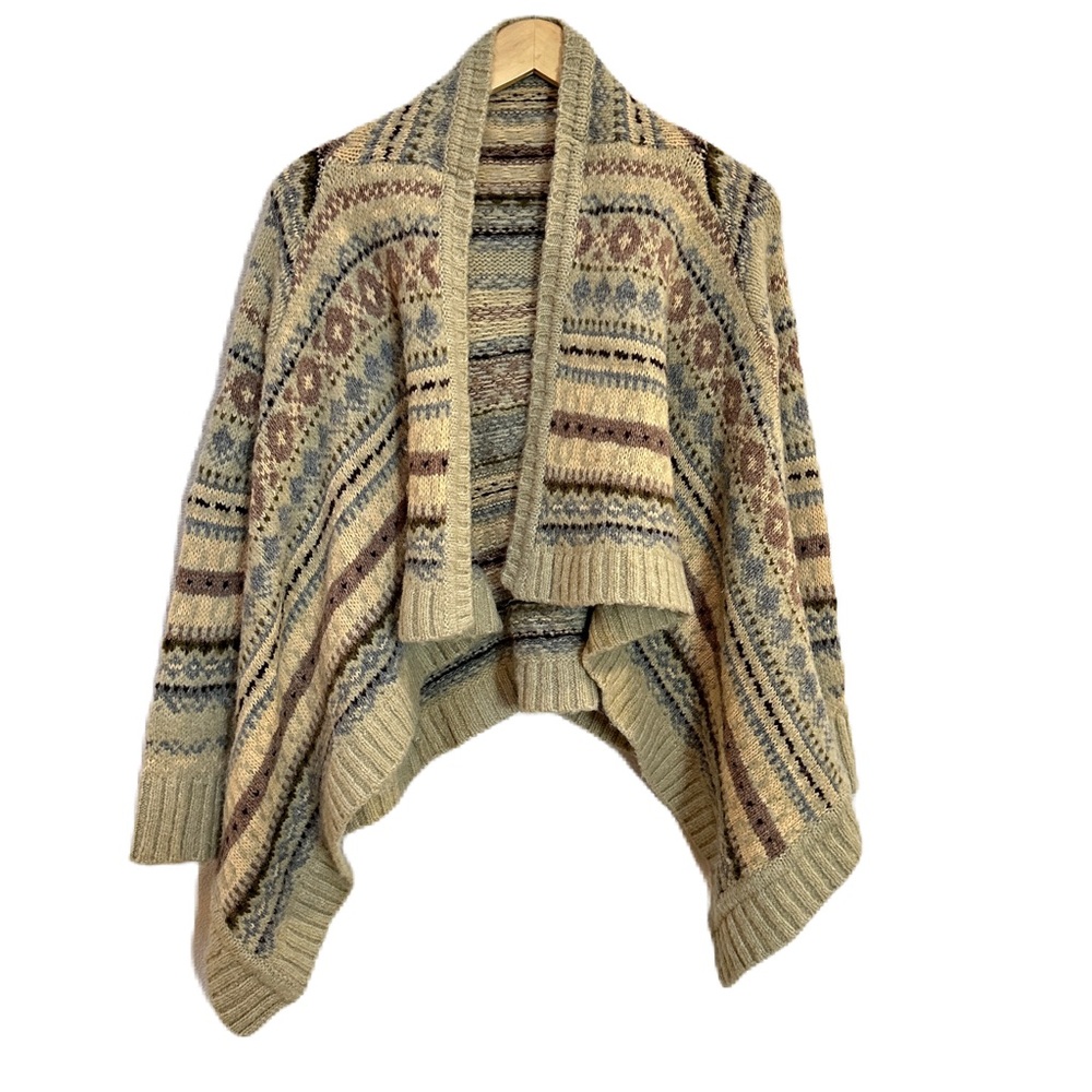 Anthro Sleeping On Snow Fair‎ isle Knit Cottage Open Cardigan Women’s XS